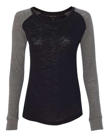 Women’s Preppy Patch Slub Long Sleeve T-Shirt